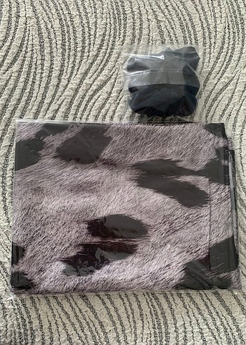 Gri Kürk Detaylı Kadın şal - Görsel 3