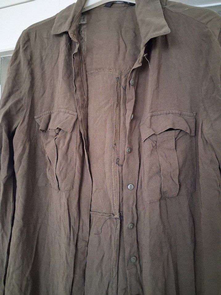 Drapeli Uzun Keten tunik - Görsel 2