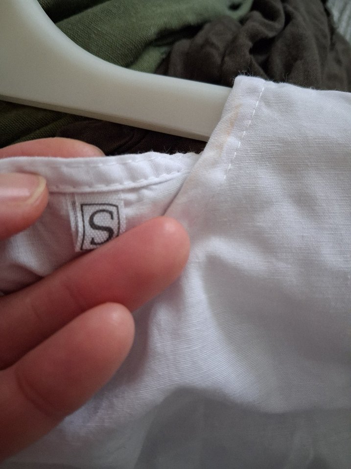 Beyaz Keten Kadın Bluz - Görsel 3