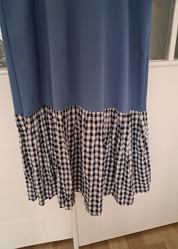 Mavi Uzun Kollu Salaş Elbise - Görsel 2