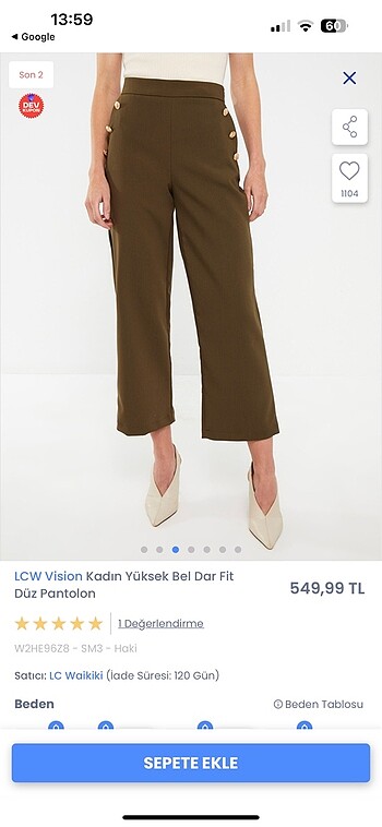 38 Beden Lcw pantolon