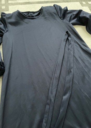 Lacivert  Uzun Kollu Salaş elbise - Görsel 4