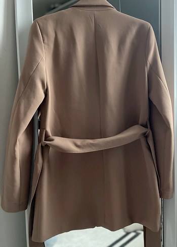Bej Kemerli Kadın Blazer Ceket - Görsel 3
