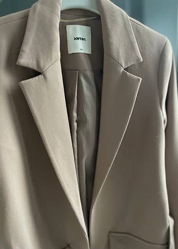 Bej Kemerli Kadın Blazer Ceket - Görsel 2