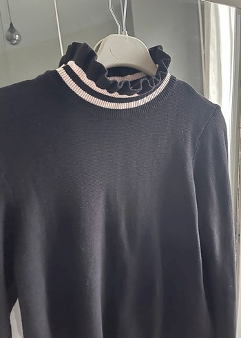 Siyah Yüksek YakalıKadın Kazak - Görsel 3