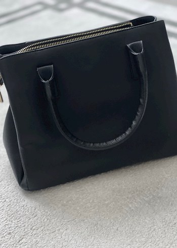 Parlak Siyah Deri Kadın Çantası İnci - Görsel 2