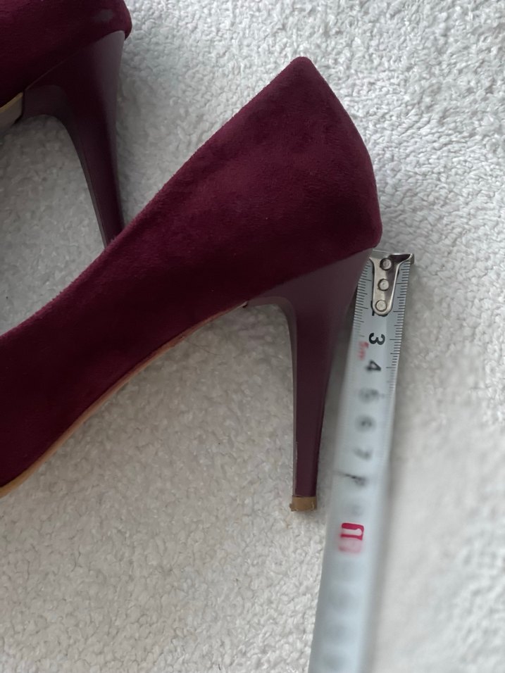 Bordo Süet Stiletto Kadın Ayakkabı - Görsel 2