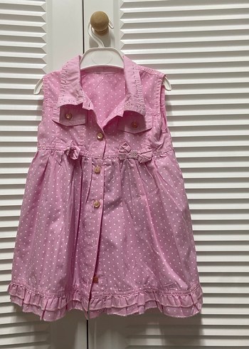 LC Waikiki Pembe Puantiyeli Kız Elbisesi