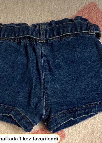 Kemerli Koyu Mavi Kız Denim Şort - Görsel 3