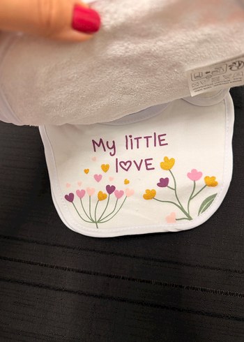 Beyaz Pastel Desenli Bebek Önlüğü - Görsel 7