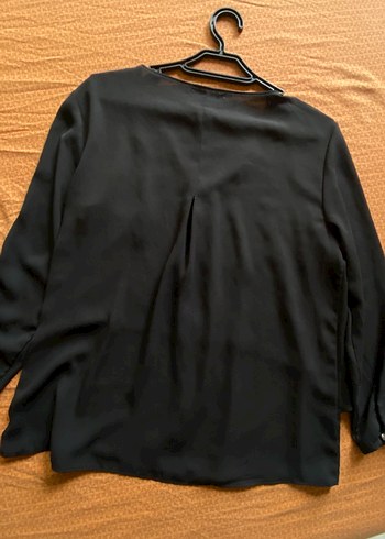 Bershka Siyah Kadın Uzun Kollu Midi Bluz - Görsel 2