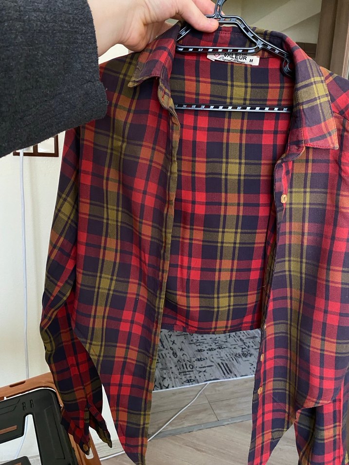 Düğmeli, Uzun Kollu crop Gömlek - Görsel 4