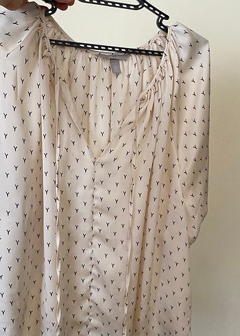 HM V Yaka Düğmeli Bohem Kadın Bluz - Görsel 4