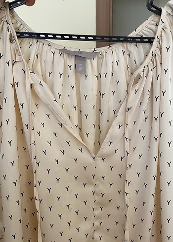 HM V Yaka Düğmeli Bohem Kadın Bluz - Görsel 5