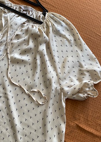 HM V Yaka Düğmeli Bohem Kadın Bluz - Görsel 2