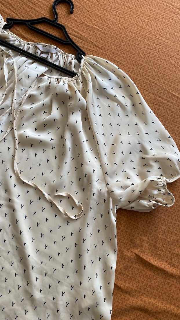 HM V Yaka Düğmeli Bohem Kadın Bluz - Görsel 2