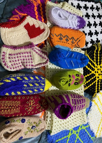 El Örgüsü Renkli patik çoraplar - Görsel 2