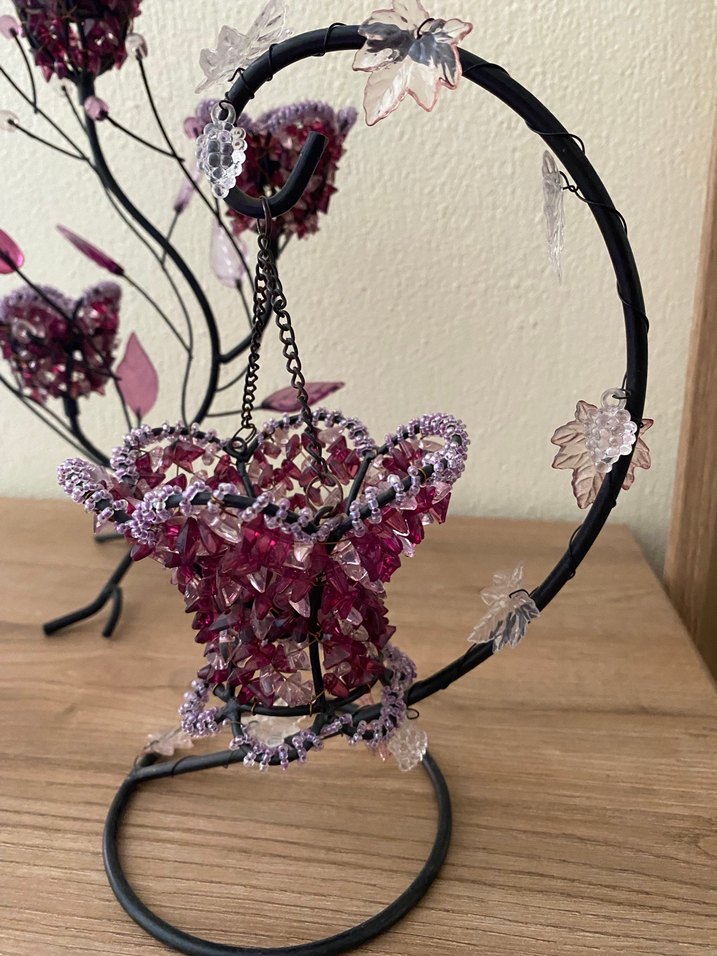 Mor Çiçek Detaylı Mumluk şamdanlık - Görsel 2