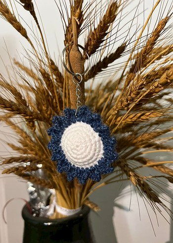 Renkli Ayçiçeği Örgü Bohem Anahtarlık - Görsel 2