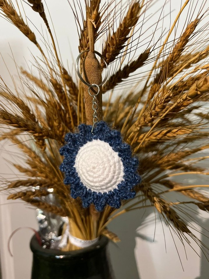 Renkli Ayçiçeği Örgü Bohem Anahtarlık - Görsel 2