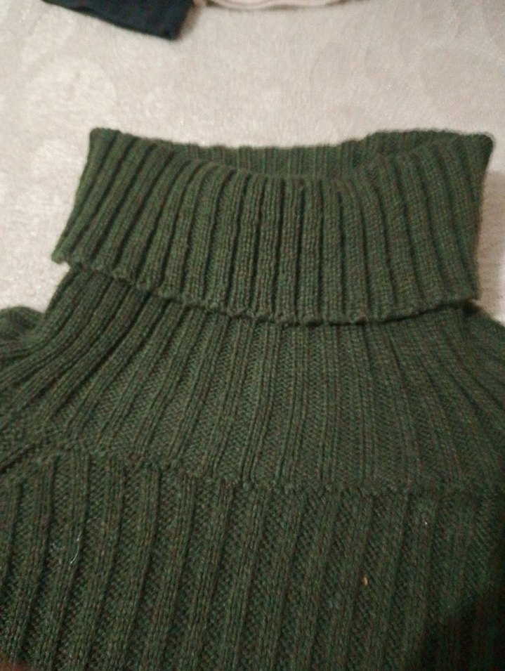 Yeşil Kadın Boğazlı Triko Kazak - Görsel 2