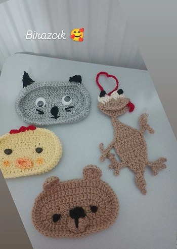 Kırmızı Nakışlı Çocuk Saç Tokası ve anahtarlık - Görsel 7