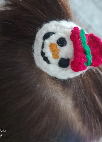 Kırmızı Nakışlı Çocuk Saç Tokası ve anahtarlık - Görsel 4