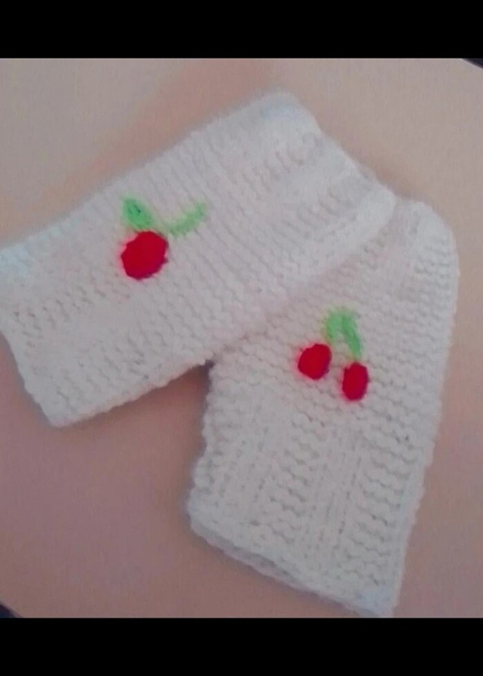 Örgü kirazlı eldiven - Görsel 3