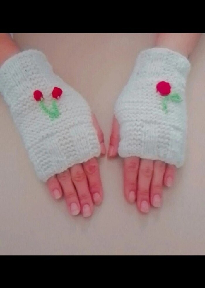 Örgü kirazlı eldiven - Görsel 4