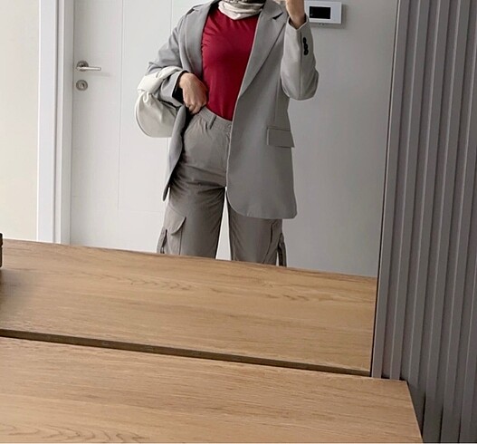 Gri blazer ceker