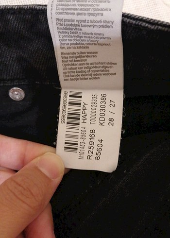28 Beden siyah Renk Siyah Bol Kesim Midi Kadın Kot Pantolon
