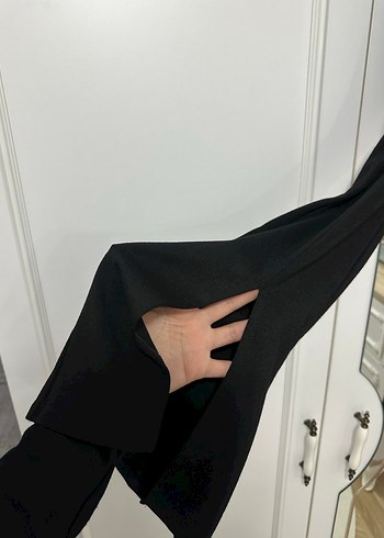 Siyah Kadın İspanyol Paça Pantolon - Görsel 2