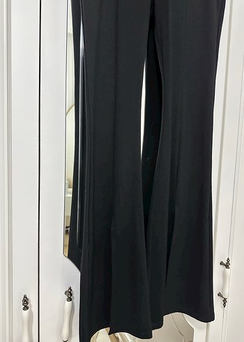 Siyah Kadın İspanyol Paça Pantolon - Görsel 4