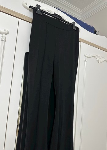 Siyah Kadın İspanyol Paça Pantolon - Görsel 5
