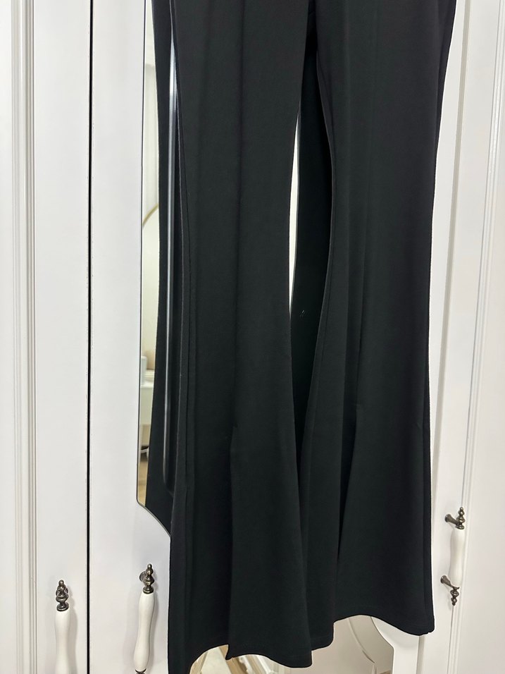 Siyah Kadın İspanyol Paça Pantolon - Görsel 4