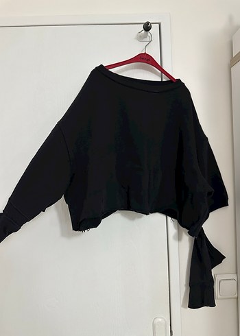 Siyah Oversize Kadın Sweatshirt - Görsel 3