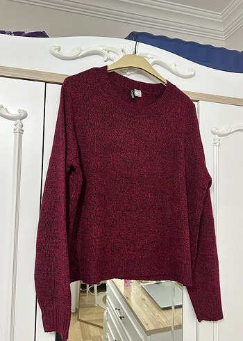 Bordo Örgü Kadın Salaş Kazak - Görsel 2