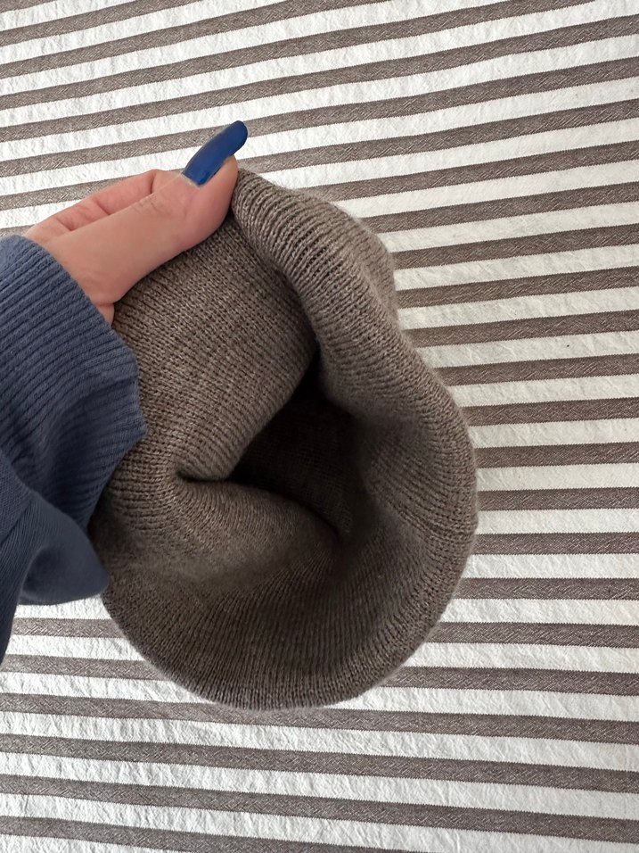 Kadın Gri Örgü Yün Bere - Görsel 3