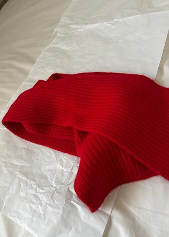 Kırmızı Kadın Triko Kazak - Görsel 4