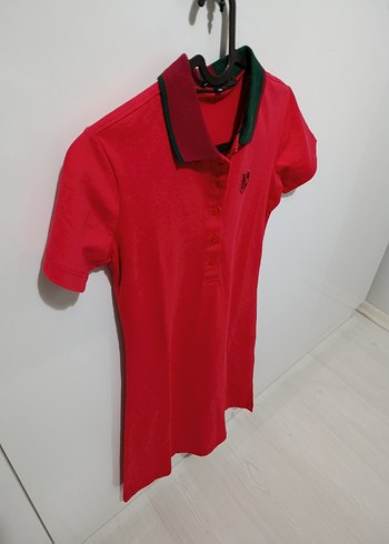 Diğer xs kırmızı polo yaka elbise