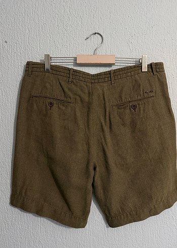 MANGO ERKEK HAKİ KETEN BERMUDA ŞORT - Görsel 4