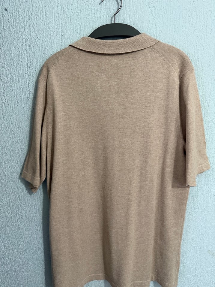 Only&Sons Erkek Bej Keten Polo Yaka Tişört - Görsel 4