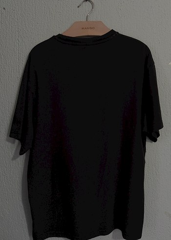 Bershka Siyah Baskılı Erkek Oversize Tişört - Görsel 5