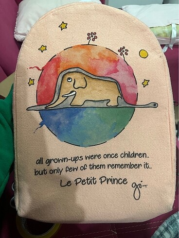 Küçük prens desenli keçe sırt çantası