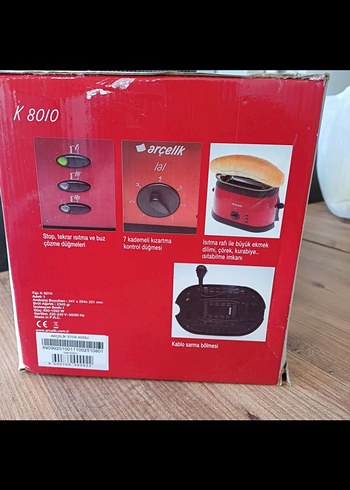 Arçelik K 8010 Kırmızı Ekmek Kızartma Makinesi - Görsel 2