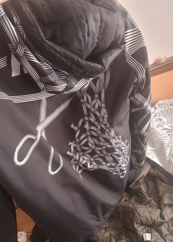 Nike Siyah Baskılı Fermuarlı Erkek Yağmurluk ,ince mont L - Görsel 2