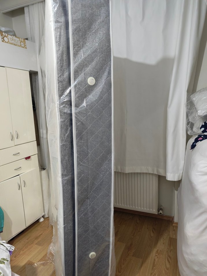 Gri Düz Desen çift kişilik Yatak - Görsel 3