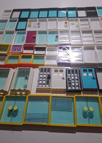 Çok Renkli Lego Kapı ve Pencere Parçaları  süper fiyat 73 adet - Görsel 8