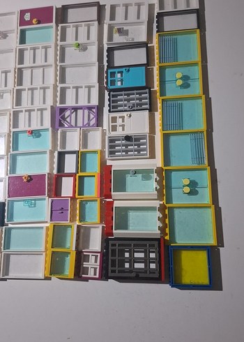Çok Renkli Lego Kapı ve Pencere Parçaları  süper fiyat 73 adet - Görsel 14
