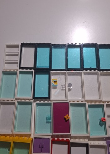 Çok Renkli Lego Kapı ve Pencere Parçaları  süper fiyat 73 adet - Görsel 2